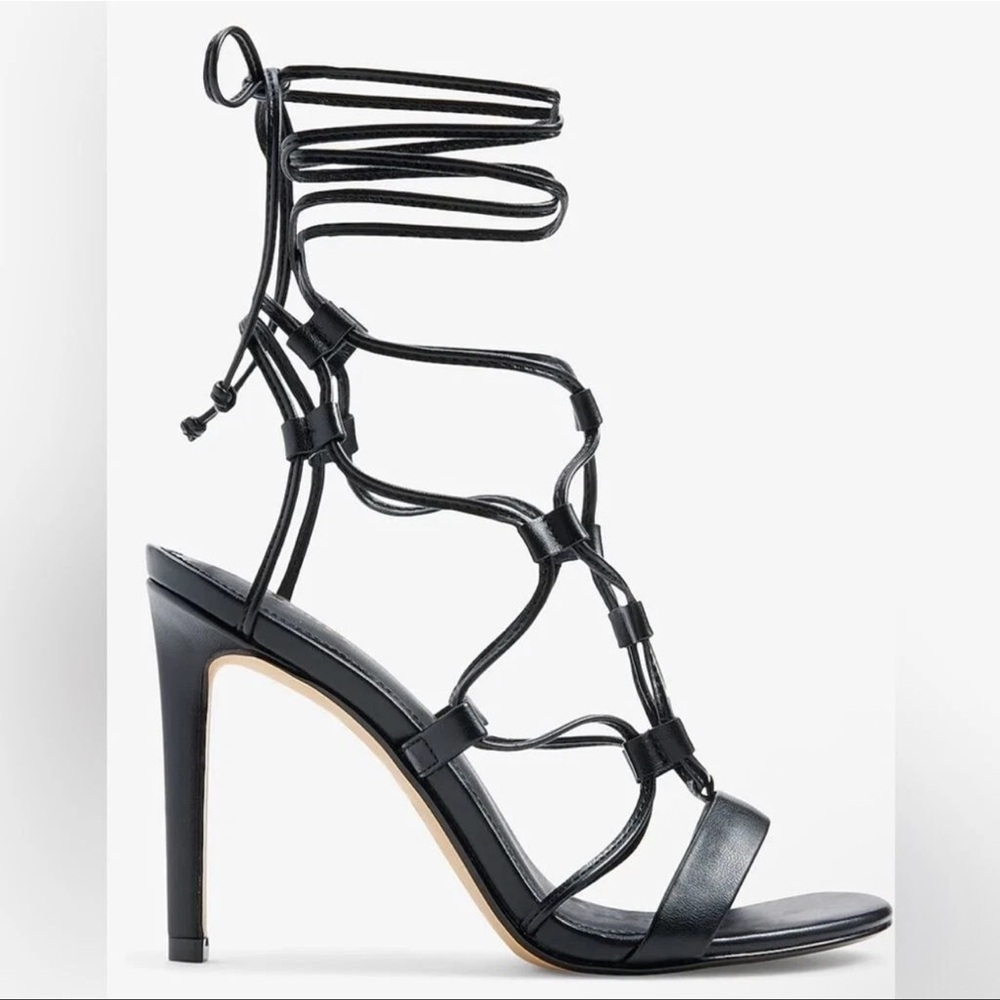 Express Black Lace-Up Heels